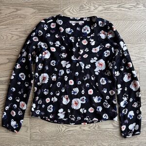 Guess Black Floral Blouse - Small